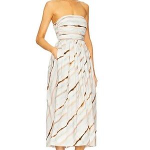 NWT A.L.C. Strapless Dress in Cream and Brown Marble - Org Price $495 - Size 8